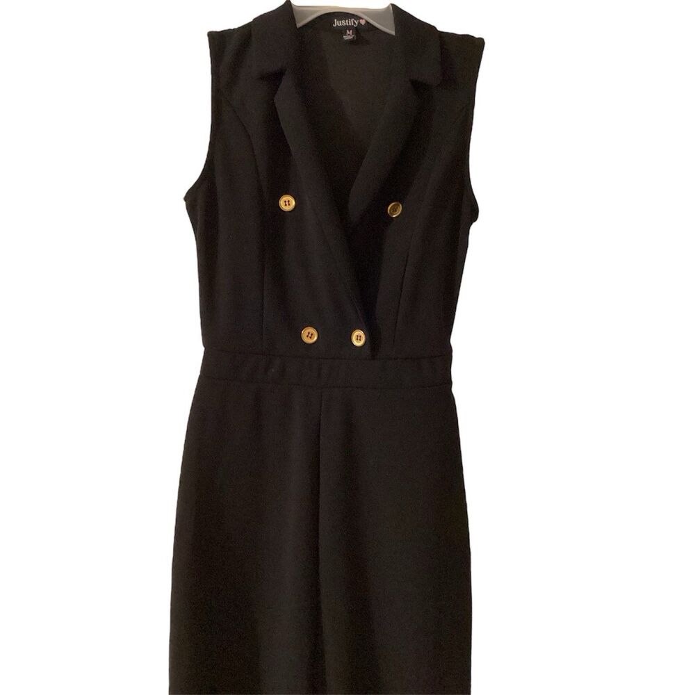 Women's Sleeveless Double Breasted Romper Size m Elegant Old Money Blazer Style